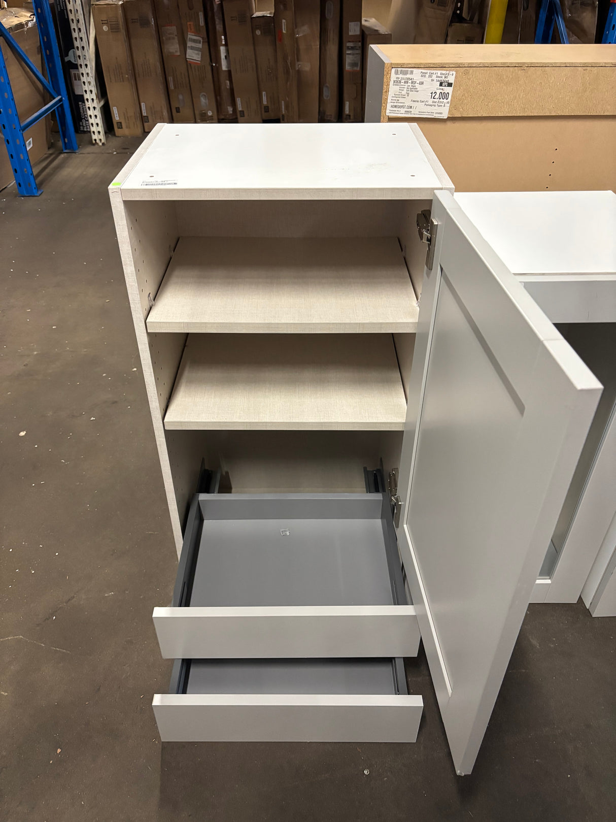 Milton 18 in. W x 14 in. D x 35 in. H Assembled Shaker Wall Kitchen Cabinet in Light Gray with 2 Drawers