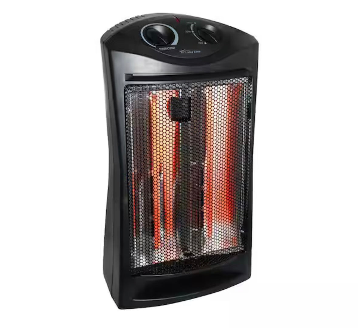 1500-Watt Black Electric Tower Quartz Infrared Space Heater with Thermostat