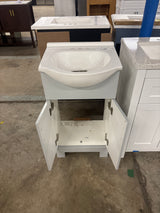 Weldon 18 in. Single Sink Pearl Gray Bath Vanity with White Cultured Marble Top (Assembled)