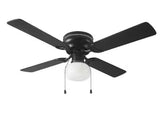 Littleton II 42 in. Indoor LED Ceiling Fan with Light Kit and Reversible Blades in Matte Black
