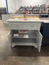 Sadie 38 in. W x 21.5 in. D Vanity in Dove Grey with Marble Vanity Top in Natural White with White Sink