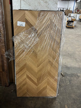 4ft. L x 25 in. D Engineered Finished Oak Chevron Butcher Block Countertop in Brown with Standard Edge