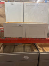 Westfield Feather White Shaker Stock Assembled Wall Kitchen Bridge Cabinet (36 in. W x 12 in. D x 12 in. H)