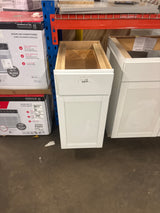 Courtland 15 in. W x 24 in. D x 34.5 in. H Assembled Shaker Base Kitchen Cabinet in Polar White