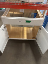Westfield Feather White Assembled Sink Base Kitchen Cabinet (36 in. W x 23.75 in. D x 35 in. H)