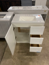 Bannister 31 in. W x 19 in. D x 35 in. H Single Sink Freestanding Bath Vanity in White with White Cultured Marble Top