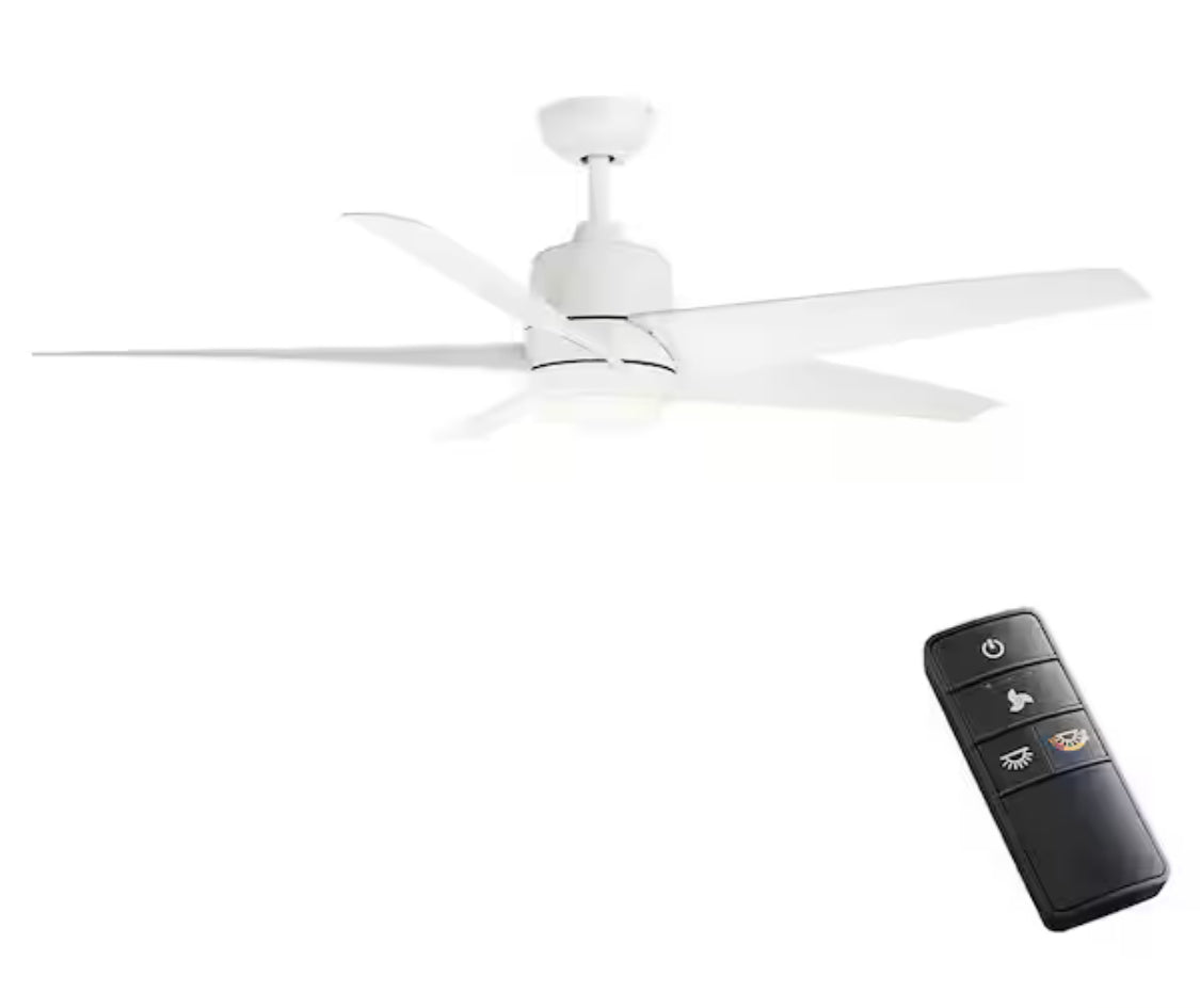 Mena 54 in. White Color Changing Integrated LED Indoor/Outdoor Matte White Ceiling Fan with Light Kit and Remote Control