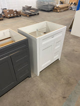 Ridge 30 in. W x 22 in. D x 34 in. H Bath Vanity Cabinet without Top in White