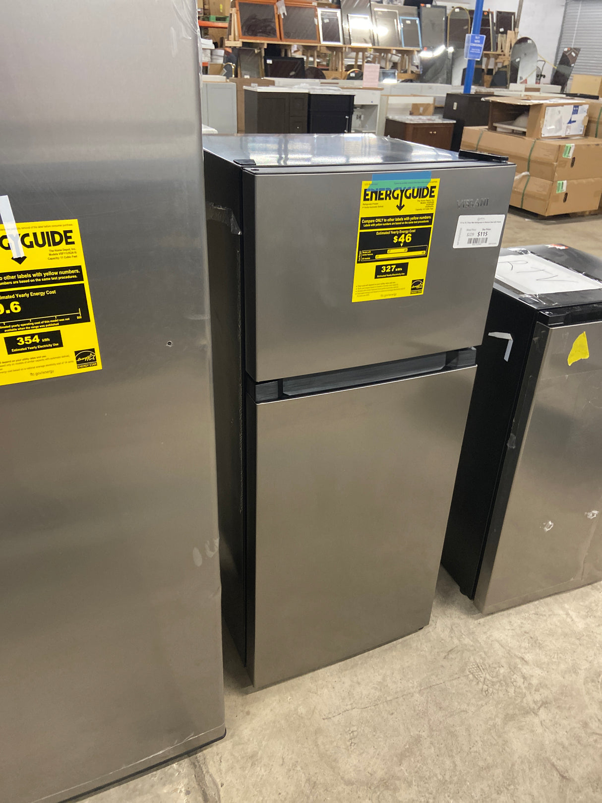 4.5 cu. ft. 2-Door Mini Refrigerator in Platinum Steel with Freezer