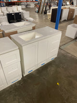 Bannister 42 in. W x 18 in. D x 34 in. H Single Sink Freestanding Bath Vanity in White without Top
