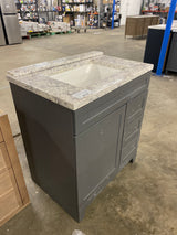 Thornbriar 30 in. W x 22 in. D x 34 in. H Bath Vanity Cabinet with Everest Top in Cement