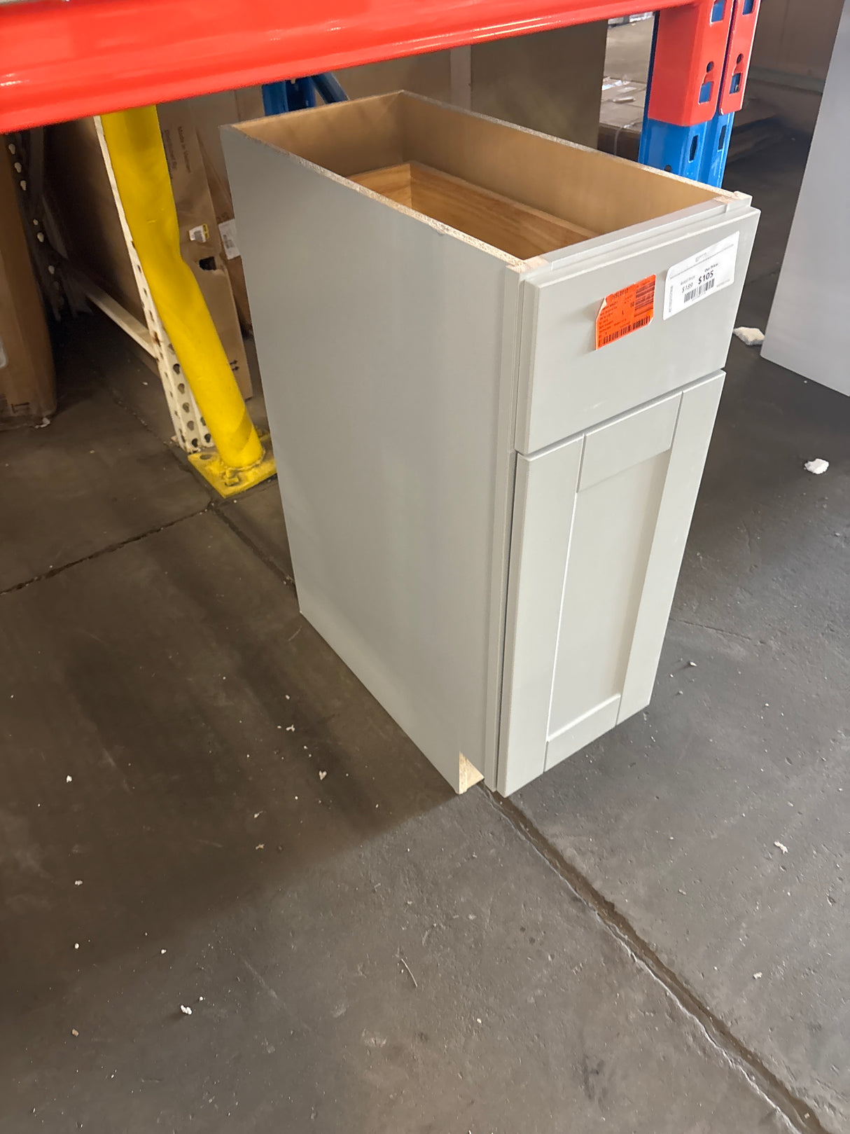 Shaker Dove Gray Stock Assembled Base Kitchen Cabinet with Ball-Bearing Drawer Glides (12 in. x 34.5 in. x 24 in.)