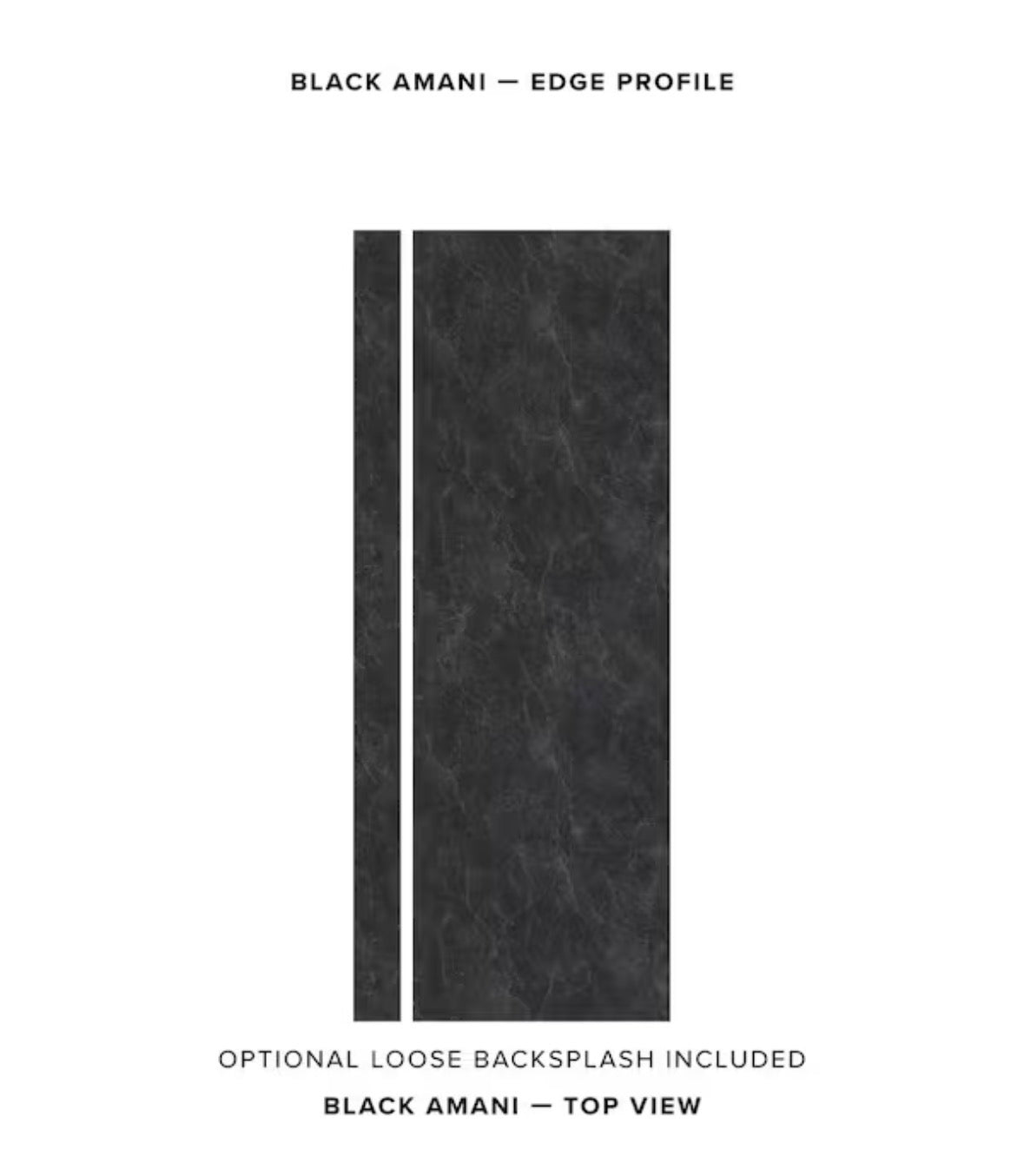 8 ft. L x 25 in. D Engineered Composite Countertop in Black Amani with Satin Finish