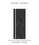 8 ft. L x 25 in. D Engineered Composite Countertop in Black Amani with Satin Finish