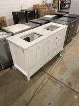 StarrySky 60 in. Undermount Double Sink Freestanding Bath Vanity in White with Engineered Stone Top