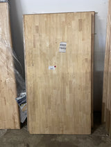 6 ft. L x 39 in. D Unfinished Hevea Butcher Block Island Countertop in With Standard Edge