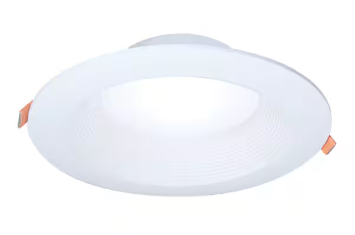 LTB 6 in. Selectable CCT (3000K-5000K) Integrated LED, White Recessed Light, Dimmable Retrofit Trim