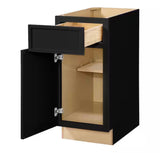 Leyton 15 in. W x 24 in. D x 34.5 in. H Ready to Assemble Plywood Slim Shaker Base Kitchen Cabinet in Raven Black