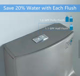 Power Flush One-Piece 1.1/1.6 GPF Dual Flush Elongated 15.1 in in. Toilet in Light Gray, Slow-Close Seat Included