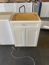 24 in. W x 21.5 in. D x 34.5 in. H Assembled Plywood Sink Base vanity Cabinet in Pacific White with Soft Close