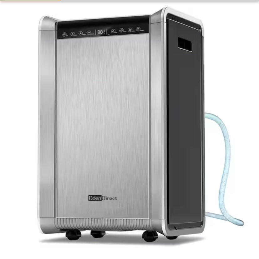 125 pt. 8,500 sq. ft. Intelligent Dehumidifier for Basement, with Drain Hose and Large Bucket, Energy Star (Metallics)