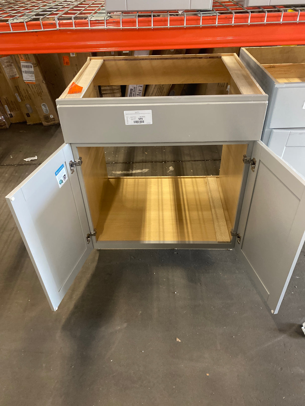 Westfield Dusk Gray Shaker Stock Assembled Sink Base Kitchen Cabinet (30 in. W x 23.75 in. D x 35 in. H)