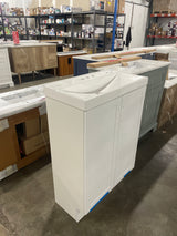 Penlee 25 in. Single Sink White Bath Vanity with White Cultured Marble Top (Assembled)