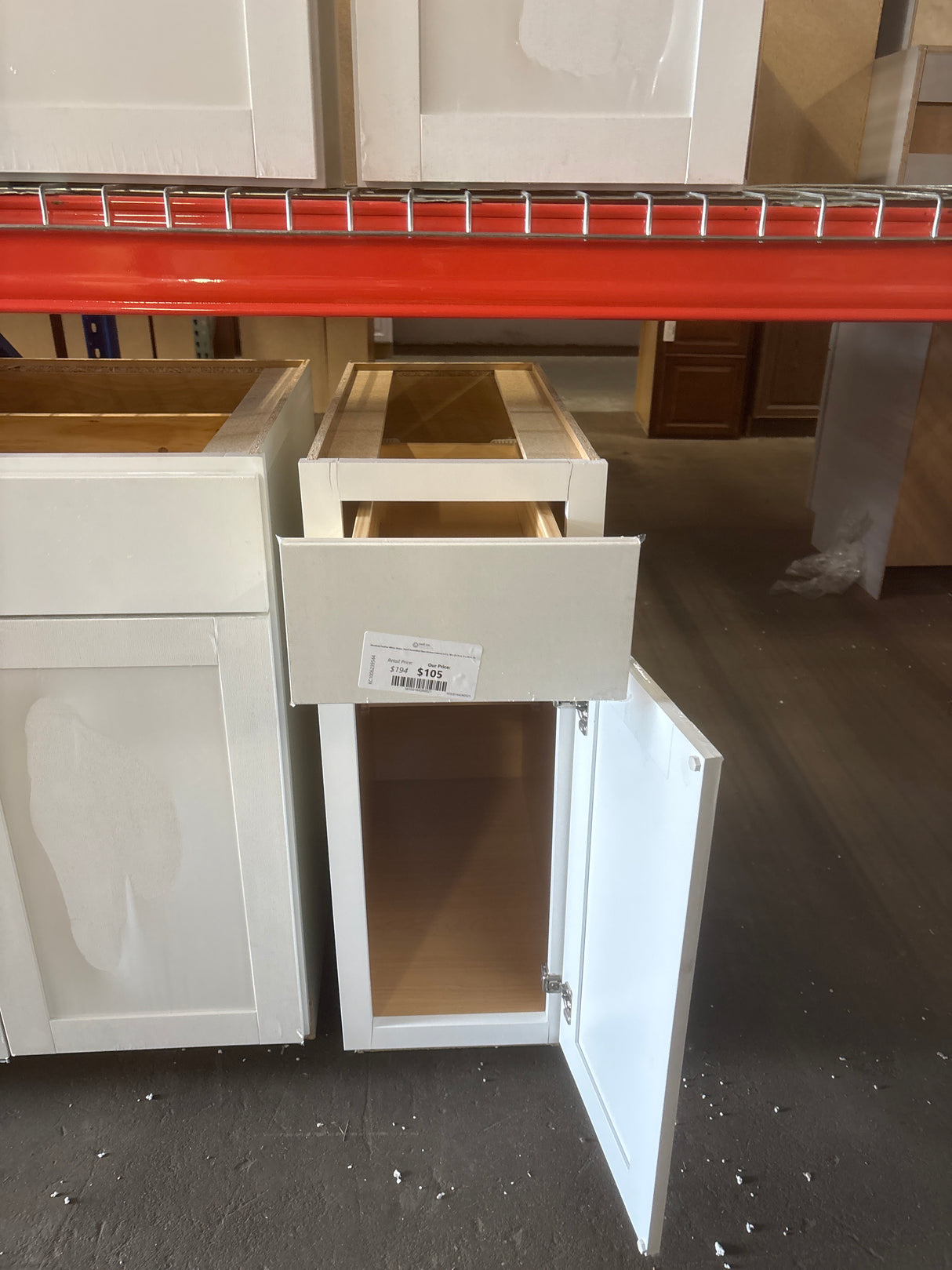 Westfield Feather White Shaker Stock Assembled Base Kitchen Cabinet (12 in. W x 23.75 in. D x 35 in. H)
