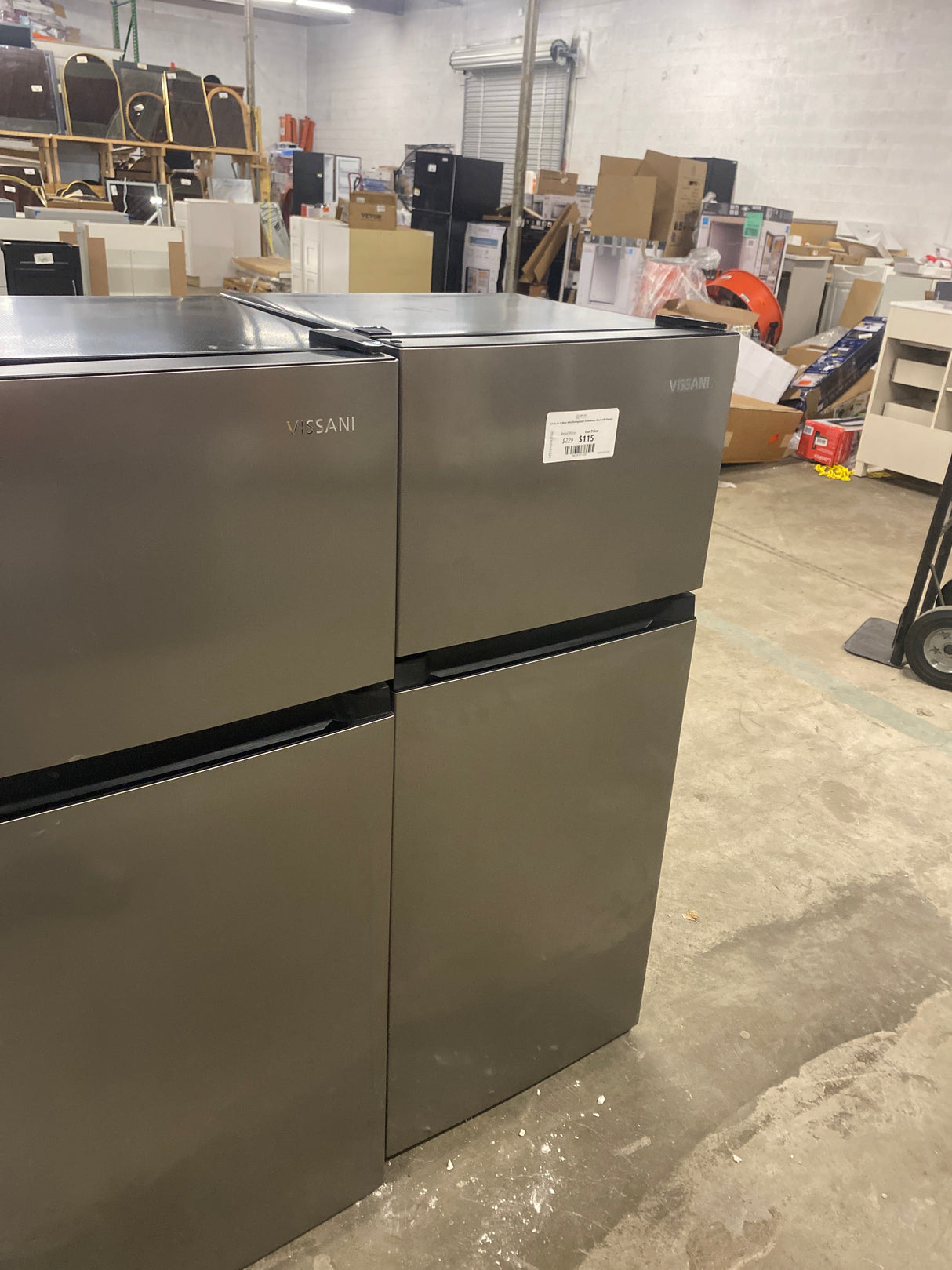 4.5 cu. ft. 2-Door Mini Refrigerator in Platinum Steel with Freezer