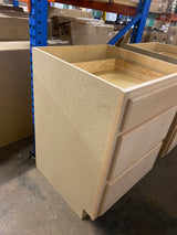 24 in. W x 24 in. D x 34.5 in. H Assembled Drawer Base Kitchen Cabinet in Unfinished with Recessed Panel