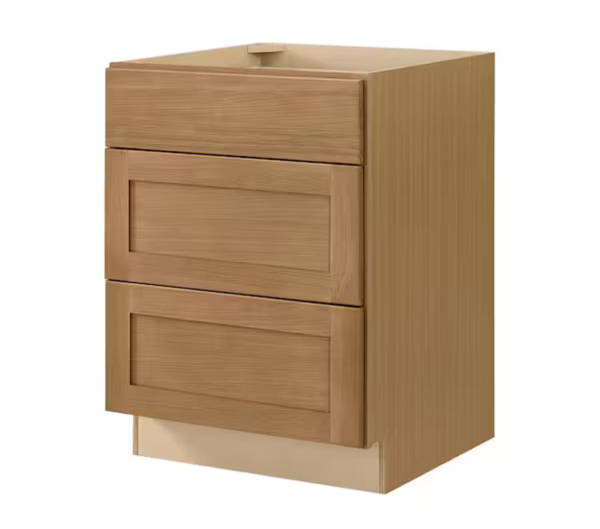 Avondale 24 in. W x 24 in. D x 34.5 in. H Ready to Assemble Plywood Shaker Drawer Base Kitchen Cabinet in White Oak