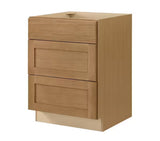 Avondale 24 in. W x 24 in. D x 34.5 in. H Ready to Assemble Plywood Shaker Drawer Base Kitchen Cabinet in White Oak