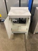 Oakley 25 in. Single Sink Pearl Gray Bath Vanity with White Cultured Marble Top (Assembled)