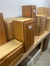 Hampton 18 in. W x 12 in. D x 30 in. H Assembled Wall Kitchen Cabinet in Medium Oak