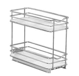 Slide Out Spice Rack Pull Out Cabinet Organizer 4-1/4 in. Wide - Double, Chrome