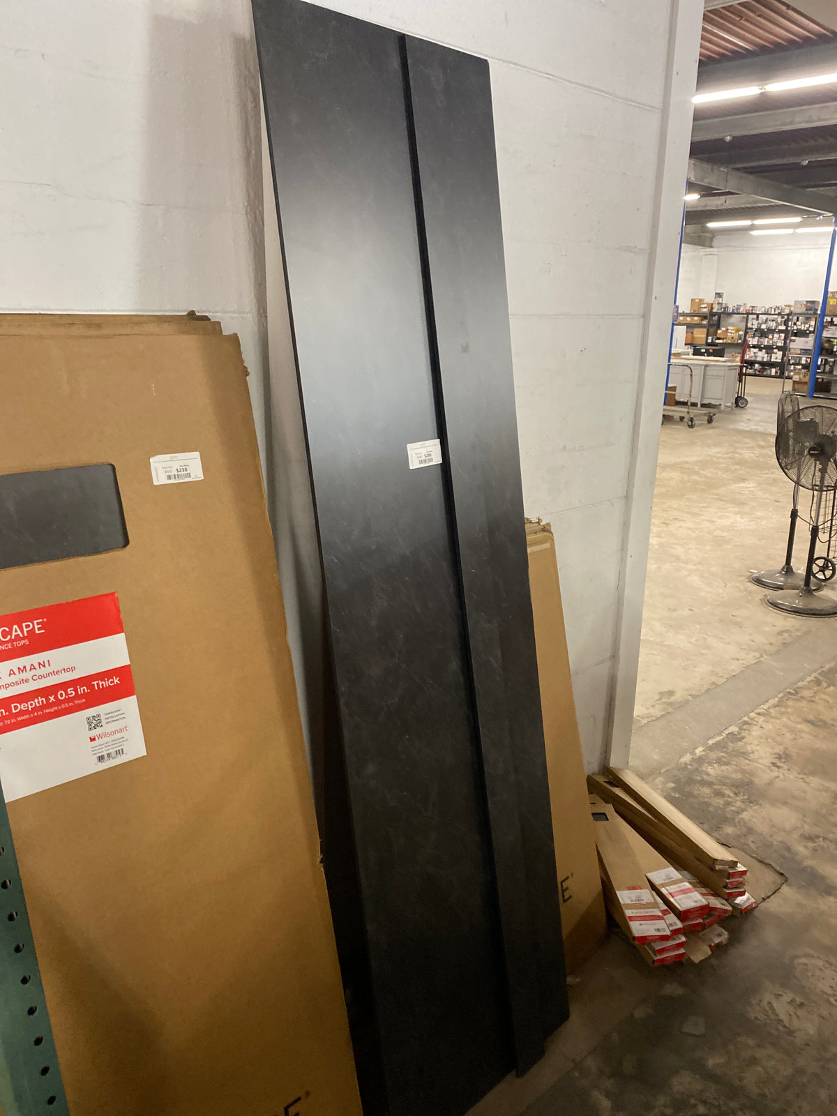 8 ft. L x 25 in. D Engineered Composite Countertop in Black Amani with Satin Finish