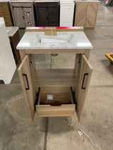 Huckleberry 24 in. W x 19 in. D x 34 in. H Single Sink Bath Vanity in Weathered Tan with White Engineered Marble Top