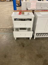 Autumn 24 in. W x 19 in. D x 34 in. H Single Sink Bath Vanity in White with White Engineered Stone Top