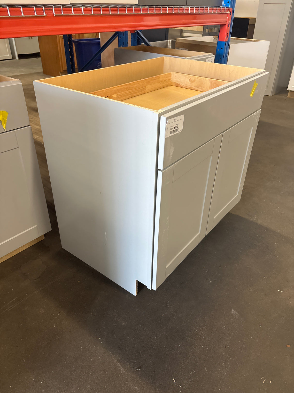 Shaker 36 in. W x 24 in. D x 34.5 in. H Assembled Base Kitchen Cabinet in Dove Gray with Ball-Bearing Drawer Glides