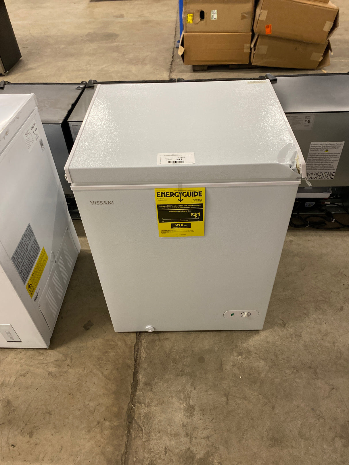 5.0 cu. ft. Manual Defrost Chest Freezer with LED Light in White Garage Ready