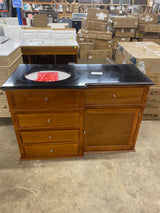 Hampton Harbor 48 in. W x 22 in. D x 35 in. H Single Sink Freestanding Bath Vanity in Sequoia with Black Granite Top