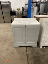 31 in. Single Sink Pearl Gray Bath Vanity with White Cultured Marble Top (Assembled)