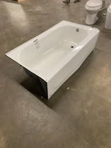 Kona 54 in. Right Drain Rectangular Alcove Soaking Bathtub in White