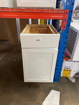 Courtland Polar White Finish Laminate Shaker Stock Assembled Waste Bin Base Kitchen Cabinet 18 in. x 34.5 in. x 24 in.