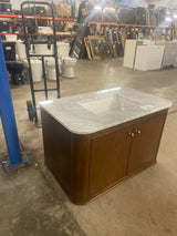Collette 36 in. Single Sink Cinnamon Oak Bath Vanity with Carrara White Marble Top (Assembled)
