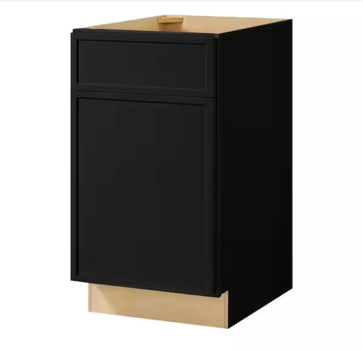 Leyton 18 in. W x 24 in. D x 34.5 in. H Ready to Assemble Plywood Slim Shaker Base Kitchen Cabinet in Raven Black