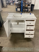 Sandon 48 in. Single Sink White Bath Vanity with Carrara Marble Top (Assembled)