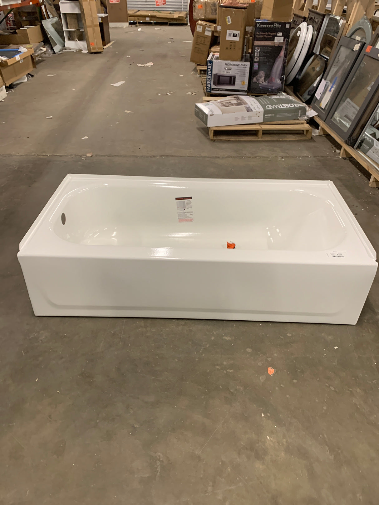 BootzCast 60 in. x 30 in. Soaking Alcove Bathtub with Left Drain in White