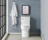 Classe 1-Piece 1.28 GPF Single Flush Handle Elongated Toilet in White Seat Included