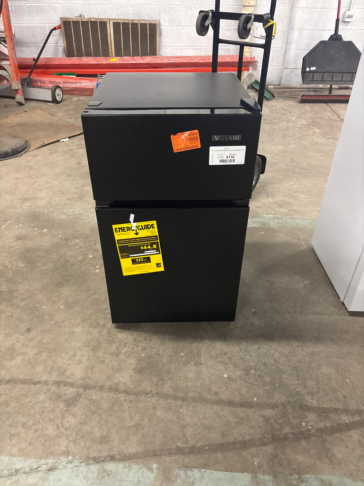 3.1 cu. ft. 2 Door Mini Refrigerator in Black with Freezer, ENERGY STAR